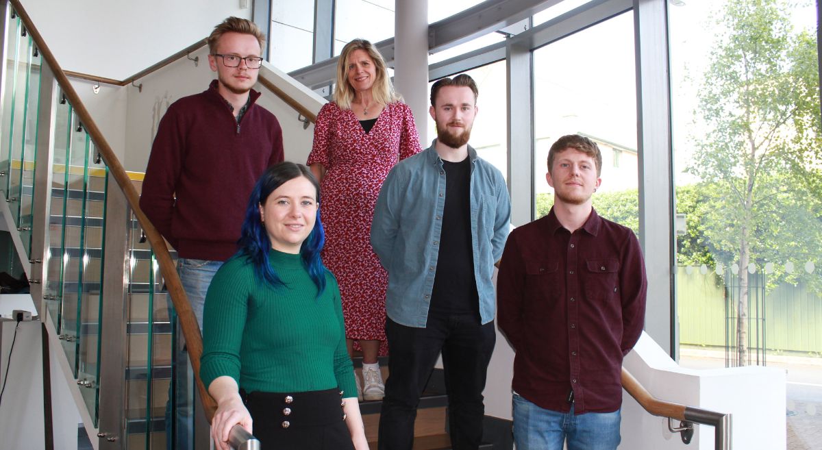 (L-R) James Robinson, Kiara Gilchrist, Sue Finney, Ryan Graham and Chris Bell.